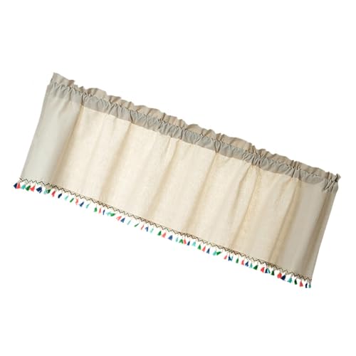 Oxtxuzdm Semi Heer Kurzvorhang Mit Quasten Light Blocking Valance Für Easy Rod Pocket Installation & Privacy Stoffschrank Deckungsvorhang von Oxtxuzdm
