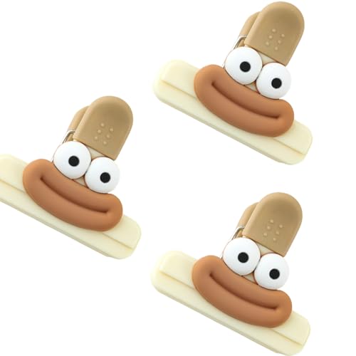 Set mit 3 kleinen Beutelklammern mit Silikongriff, Mehrzweck-Clip zum Verschließen von Chips und Snacks, Lebensmittelaufbewahrungswerkzeug, Bürobedarf, Versiegelungs-Clips Set mit 3 kleinen Beutelklammern mit Silikongriff, Mehrzweck-Clip zum Verschließen von Chips und Snacks, Lebensmittelaufbewahrungswerkzeug, Bürobedarf, Versiegelungs-Clips von Oxtxuzdm