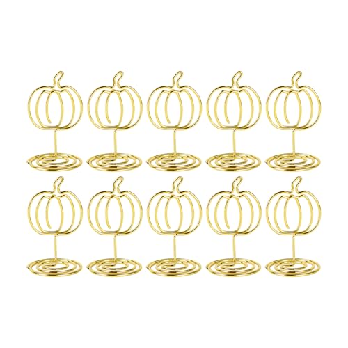 Tischnummernhalter in Kürbisform, Draht-Namenskartenhalter, Fotoständer, Memos, Notiz-Clip für Thanksgiving, Tischzuordnung, 10 Stück von Oxtxuzdm