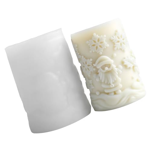 Weihnachts-Silikonformen, Schneeflocke, Zylinder, Epoxidharz, Gießformen für Handwerk, Gips, Ornamente, duftende Weihnachts-Silikonschneeflocken, Zylinderpflaster von Oxtxuzdm
