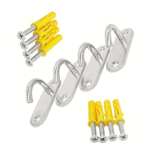 4pcs Edelstahlpolster Augenplatte Hängematte Haken Marine Hardware Mit Schrauben Heavy Dire Decken Grundnahrungsmittel von Oxxggkao