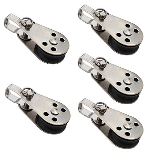 5pcs Edelstahlscheibe Block Hanges Drahtschlepprad Drehscheibe Seil Edelstahlscheibe von Oxxggkao