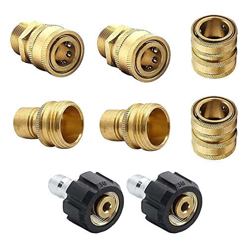 8pcs/Pack Kupferdüse 3/8 3/4 Schnellverbindungs Kit Druckwaschanlage Für Autos Die Anti Deformierte Adapter Set Düsen Sprühgerät Für Gartenschlauch Hoher Druck Haltbarer Anti Deformed Waschen von Oxxggkao
