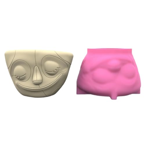 Gesicht Saftiger Vase Form Funktionelle Silikonform Für Handgefertigte Saftige Pflanzenhalter Kreationstöpfe Schimmelpilze von Oxxggkao