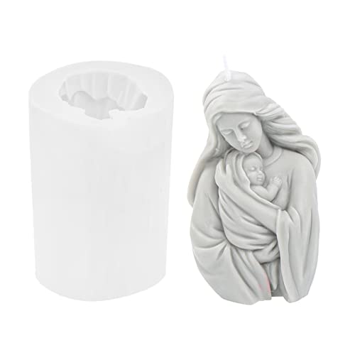 Heilige Mutter Baby Silikon Schimmelprojekte Machen Accessoire Haushalt Mousse Kuchen Kerze Gips Machen Geschenkversorgungen Silikonform Für Kerze von Oxxggkao