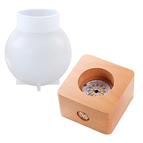 Kristallkugelform, runde Kugelform, Nachtlicht, Silikon, Silikon, Epoxidharz, LED-Lampenhalter, Flaschenhalter für Buntglas von Oxxggkao