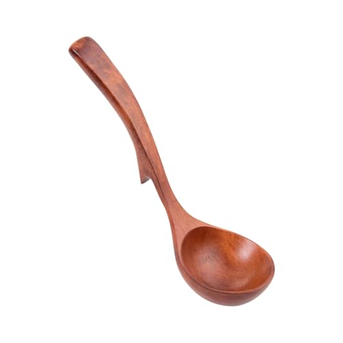 Naturhölzernuppe Kelle Mit Nonslip Hook Design Easy Storage Küchenutensilien Kochwerkzeug Mit Haken Natürliche Holzkörner Küchenlöffel von Oxxggkao