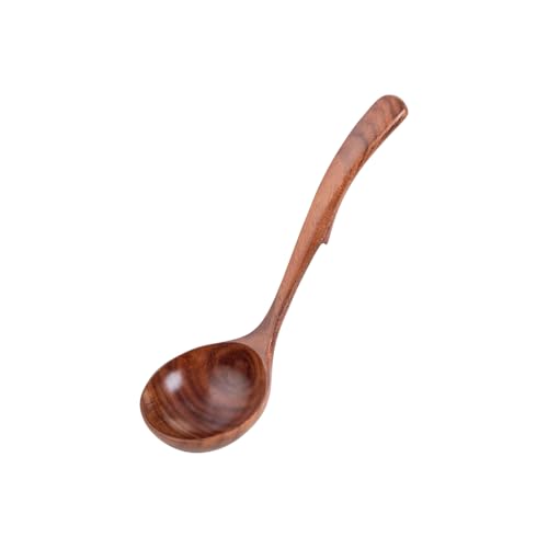 Naturhölzernuppe Kelle Mit Nonslip Hook Design Easy Storage Küchenutensilien Kochwerkzeug Mit Haken Natürliche Holzkörner Küchenlöffel von Oxxggkao
