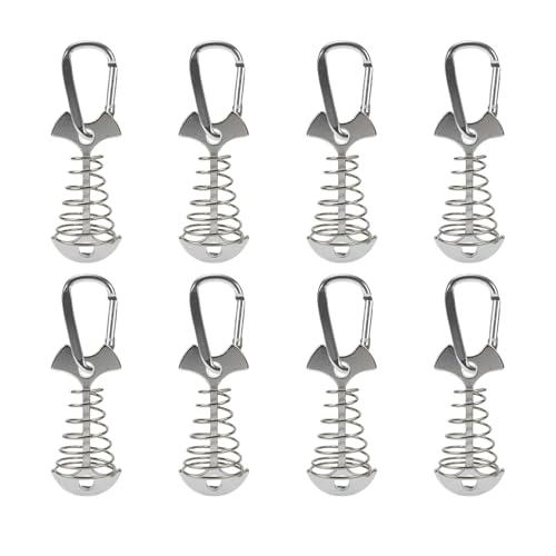 Oxxggkao 8 Stück windfeste Heringe, tragbare Zeltheringe, multifunktionale Strandzelt-Heringe für Camping-Enthusiasten, langlebig, Aluminium, Campingpfähle von Oxxggkao