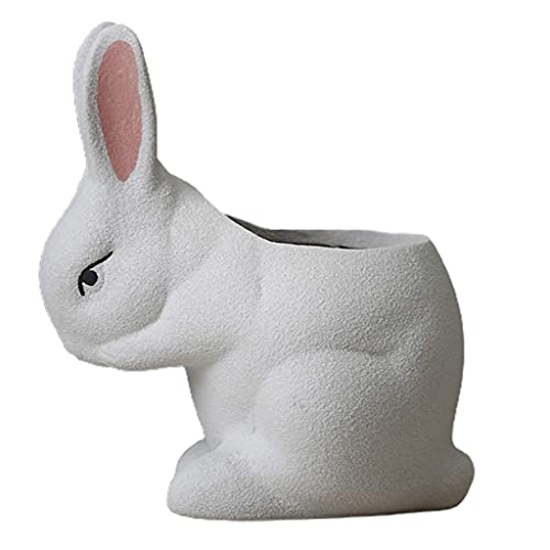Oxxggkao Cartoon Kaninchen Hasen Keramik Sukkulente Pflanzer Tierische Blumentopfhalter Gärtner Cotainer Haus Hinterhof Pati Dekoration Sukkulenter Blumentopf von Oxxggkao