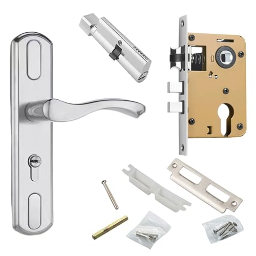 Oxxggkao Eingangstürgriff mit Sicherheitshebeln, Ersatzdiebstahl-Hardware-Teil, Eingangstür mit Edelstahl für den Innenbereich Oxxggkao Eingangstürgriff mit Sicherheitshebeln, Ersatzdiebstahl-Hardware-Teil, Eingangstür mit Edelstahl für den Innenbereich von Oxxggkao