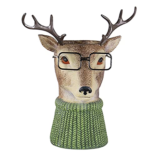 Oxxggkao Harz Cartoon Tierkopf Blumenköpfe Pflanzen Pflanze Arrangement Owl Fuchs Hirsche Vase Kreative Tischplatten Blumen Töpfe Outdoor Terrasse von Oxxggkao