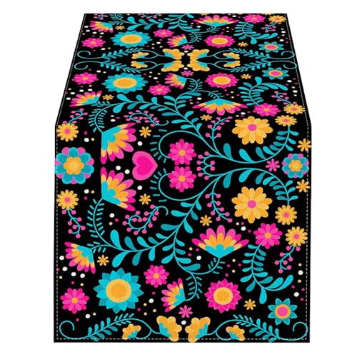 Oxxggkao Mexiko Leinen Tisch Runner Küche Essdekor Bunte Blumen Tischdecke Für Essen Halloween Party Mexiko Tischläufer Oxxggkao Mexiko Leinen Tisch Runner Küche Essdekor Bunte Blumen Tischdecke Für Essen Halloween Party Mexiko Tischläufer von Oxxggkao