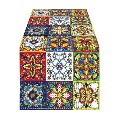 Oxxggkao Mexiko Leinen Tisch Runner Küche Essdekor Bunte Blumen Tischdecke Für Essen Halloween Party Mexiko Tischläufer Oxxggkao Mexiko Leinen Tisch Runner Küche Essdekor Bunte Blumen Tischdecke Für Essen Halloween Party Mexiko Tischläufer von Oxxggkao