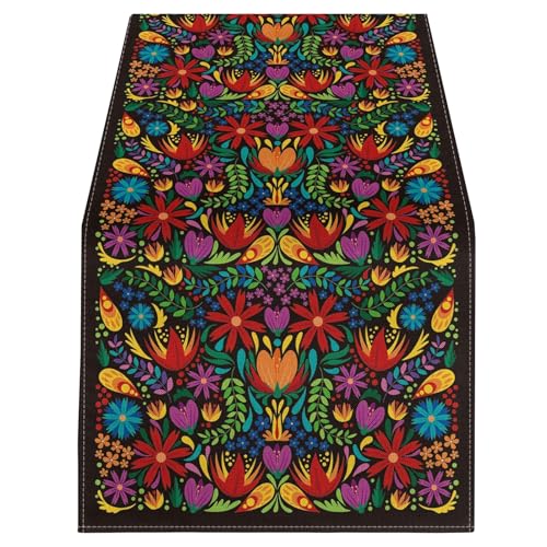 Oxxggkao Mexiko Leinen Tisch Runner Küche Essdekor Bunte Blumen Tischdecke Für Essen Halloween Party Mexiko Tischläufer Oxxggkao Mexiko Leinen Tisch Runner Küche Essdekor Bunte Blumen Tischdecke Für Essen Halloween Party Mexiko Tischläufer von Oxxggkao