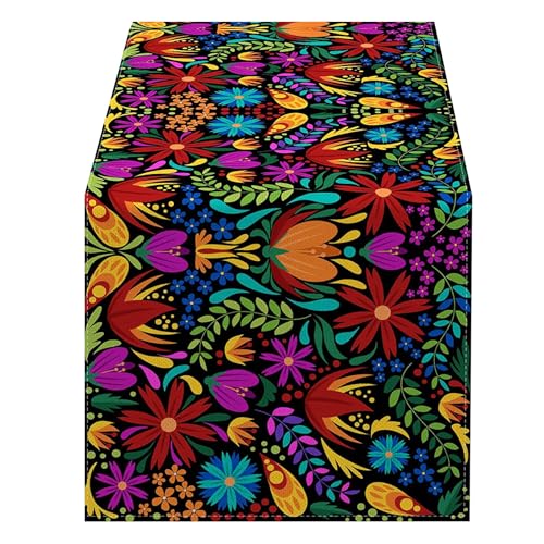 Oxxggkao Mexiko Leinen Tisch Runner Küche Essdekor Bunte Blumen Tischdecke Für Essen Halloween Party Mexiko Tischläufer Oxxggkao Mexiko Leinen Tisch Runner Küche Essdekor Bunte Blumen Tischdecke Für Essen Halloween Party Mexiko Tischläufer von Oxxggkao