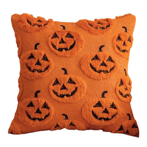 Oxxggkao Tufted Ghostly Muster Plüsch Kissenbezug Weiche Kunstpelze Kissenbedeckung Halloween Home Decor Für Kinder Haustier Safe Easy Reinigung Halloween Home Dekoration Geistere Kissenbedeckung von Oxxggkao