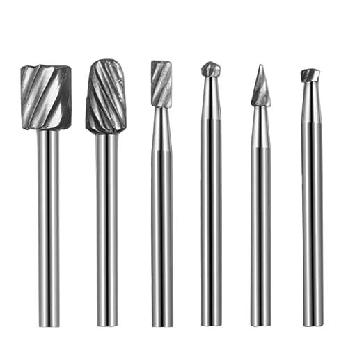 Packung Von 6 Carbides Burr Set 3mm Schaft Geschnittene Rotationsfeile Schnittscheibe Werkzeug Rotary Bohrer Die Mühle Bit Holzwerk Shank von Oxxggkao