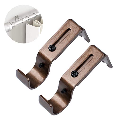 Set Von 3 Premidium Metall Vorhang Vorhangstangenhalterung Für 1-Zoll Verstellbare (silberbraune Schwarze) Hafthalterhalter Für Wand von Oxxggkao