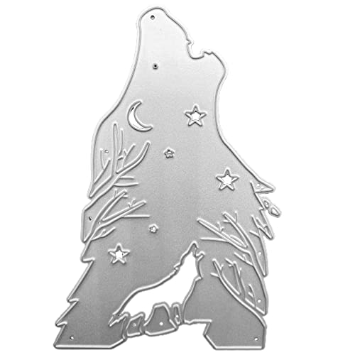 Stars Moon Forest Wolf Metal Schneiden Stirle Ausgestattet Ausgelöstes Schimmelpapier Album Papierkarten Schablone Vorlage Forest Wolf Messer Die Präge Schablonen Schablone Für Scrapbooking von Oxxggkao