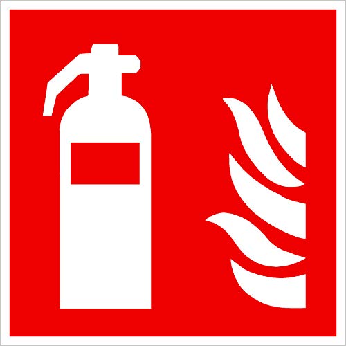 Feuerlöscher Kunststoff-Schild selbstklebend!! Rettungskennzeichnung sehr stabil, 150x150mm. Einfach andrücken - Fertig!!!Sehr stabil!! Vollflächig selbstklebend von Wichelhaus