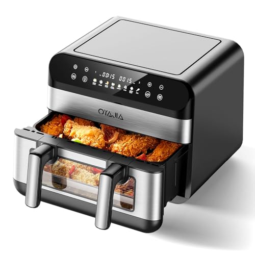 Heißluftfritteuse mit Sichtfenster 10L, Doppel Heissluftfritteuse mit 2 Kammern, XXL 8-in-1 Airfryer, Smart Touchscreenund Timer-Funktion, Gesunde Friteuse ohne Öl und fettarmes Kochen, 2400W. Heißluftfritteuse mit Sichtfenster 10L, Doppel Heissluftfritteuse mit 2 Kammern, XXL 8-in-1 Airfryer, Smart Touchscreenund Timer-Funktion, Gesunde Friteuse ohne Öl und fettarmes Kochen, 2400W. von Oyajia