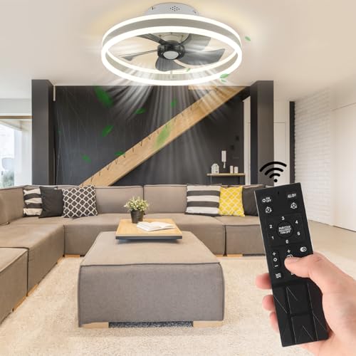 Oyajia Deckenventilator mit Beleuchtung und Fernbedienung Ø50CM, 3000K-6500K, Leise Fan mit Licht, 6 einstellbare Windgeschwindigkeiten, Timer, Lichtspeicher,ommer- & Wintermodus Oyajia Deckenventilator mit Beleuchtung und Fernbedienung Ø50CM, 3000K-6500K, Leise Fan mit Licht, 6 einstellbare Windgeschwindigkeiten, Timer, Lichtspeicher,ommer- & Wintermodus von Oyajia