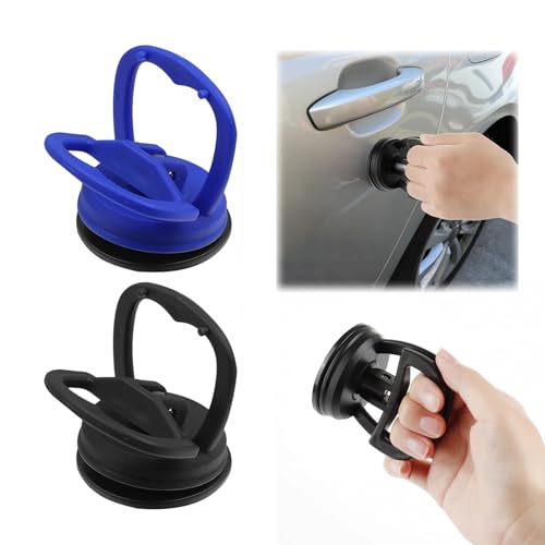 2 Stück Saugheber Set,60MM Dellenzieher,Auto Beulen Entfernen,Dellen Saugnapf Heavy Duty,Saugheber Klein,Saugnäpfe für Anheben und Entfernen von Glas,Computer-Bildschir（Blau,Schwarz） von Oykrueats