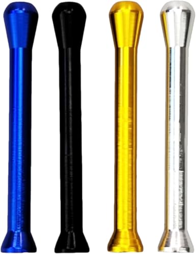 4 Stück Ziehröhrchen,Tragbares Mini Zieh Röhrchen,Metall Sniffer Set,Schnupftabak Strohhalm,Leicht zu Tragen Aluminium Sniffer Filterrohr Röhrchen,für Schnupftabakflaschen(Gold/Silber/Schwarz/Blau) von Oykrueats