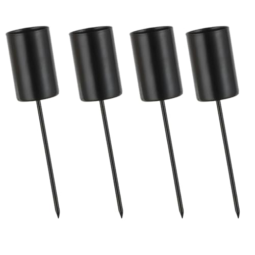 4 er Set Stabkerzenhalter Adventskranz,Schwarz Stabkerzenhalter zum Stecken,Metall Kerzenstecker für Stabkerzen,2.5cm Diameter Kerzenhalter Adventskranz Stabkerzen Halter,für Tischdeko Kerzen von Oykrueats