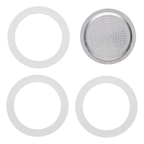 Dichtung 3 Tassen, 3 Stück Silikon Dichtungsringe und 1 Stück Aluminium-Filter, Dichtungsring Kaffeebecher Ersatzdichtung, Seal Ersatz Replacement Dichtungen, für Espressokocher Dichtung 3 Tassen, 3 Stück Silikon Dichtungsringe und 1 Stück Aluminium-Filter, Dichtungsring Kaffeebecher Ersatzdichtung, Seal Ersatz Replacement Dichtungen, für Espressokocher von Oykrueats