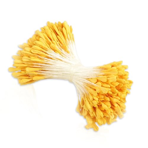 Pfeifenreiniger zum Basteln,Pfeifenputzer Blumen mit Perlen Köpfen,340 Stück Pfeifenputzer Blumen,Pfeifenreiniger Gelb Staubblätter zum Basteln Tulpe Blumenstrauß DIY Handwerksprojekt Zubehör von Oykrueats
