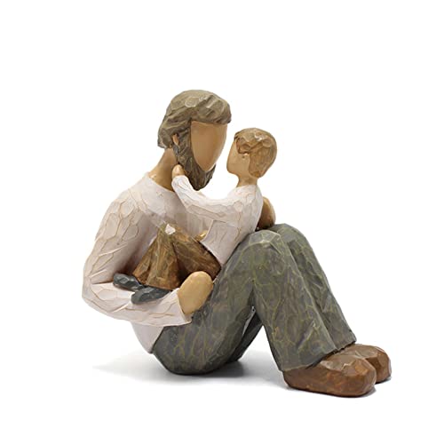 Miniatur-Figur für Vater, Sohn, aus Kunstharz, modernes Design von Oyrcvweuy