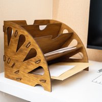 Schreibtisch Organizer Holz, Dokumentenhalter Schreibtisch, Dokumentenablage, Zeitungsständer Tisch, Schreibtischständer Organizer, A4 von Oyshi