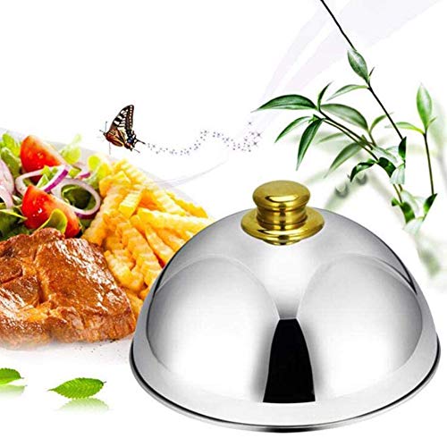 Oytrui 10-Zoll-Edelstahl-Cloche-Lebensmittelabdeckung, Polierte Kuppel-Servierplatte, Dicker Randschale, Komfortabel zu Hause, für Zuhause, Restaurant, Hotel Oytrui 10-Zoll-Edelstahl-Cloche-Lebensmittelabdeckung, Polierte Kuppel-Servierplatte, Dicker Randschale, Komfortabel zu Hause, für Zuhause, Restaurant, Hotel von Oytrui