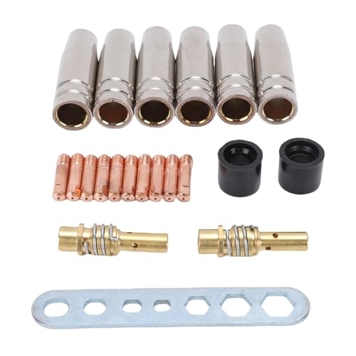 Oytrui 21pcs Schweißpistolenzubehör -Kit, Messing - -Tipps Gasdüsen Diffusoren mit Einfacher Installation für MB15 15Ak MIG Mag Mag Welding Pistole von Oytrui
