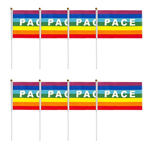 Oytrui Bunte Streifen Bunting, Polyester Friedensflagge, Banner für Stolzdekorationen, Pride Month, Home, Schule, Bars, Gartendekoration (100 PCs) von Oytrui