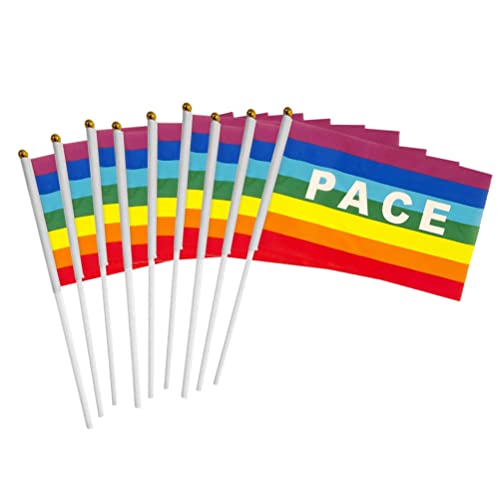 Oytrui Bunte Streifen Bunting, Polyester Friedensflagge, Banner für Stolzdekorationen, Pride Month, Home, Schule, Bars, Gartendekoration (50 PCs) von Oytrui