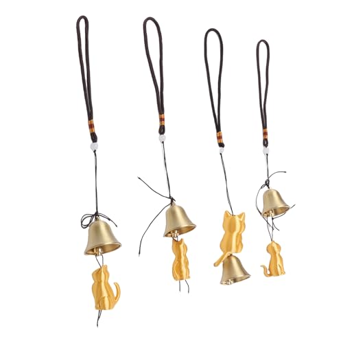 Oytrui Cat Wind, 4pcs Metall Pla Cat -Statue -Windfänger mit Hohlen Design und Goldenem Finish für Garten Yard Veranda Innen Im Freien Im Freien Im Freien von Oytrui
