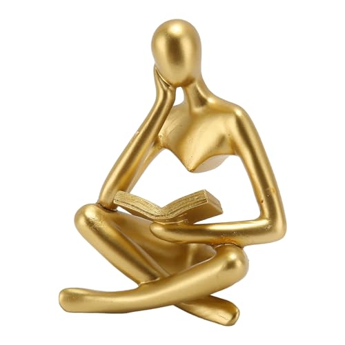 Oytrui Denker -Statue -Harz -Figur -Kunstschmuck, Perfektes für Freunde oder Kollegen, Empfindliches Aussehen, Geeignet für Wohnzimmer oder Bürodekoration (Gold) von Oytrui