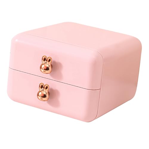 Oytrui Desktopschublade, Kunststoffspeicherorganisator mit Großer Kapazität und Schubladenstil Design für Büro Schlafsaal Kinderzimmer (2 Schicht rosa) von Oytrui