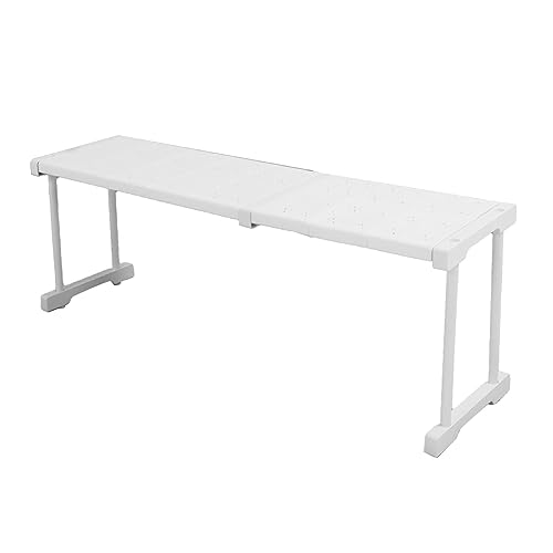 Oytrui Erweiterbares Regal, Stapelbares Lagerregal mit Starker Tragfähigkeit von Bis zu 121 Pfund für den Schrankschrank der Schrank Schrank Waschbecken (Länge 67-88cm / 26,4-34,6in) von Oytrui