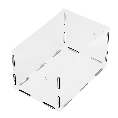 Oytrui Geschlossene Schleif-Staub Box Acryl, Hochgradig Transparent Tisch Polierer Staub Box mit 2 Löchern und Gummiband Fixed Cover, Zum Gravieren Schleifen und Schleifen von Oytrui