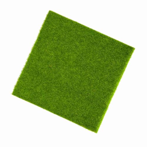 Oytrui Künstliches Gras, Synthetische Rasenmatte für DIY -Mikrolandschaftsgestaltung und Mini -Gartenarbeit, Waschbar mit Kaltem Wasser, für Puppenhaus Balkon Kinder Haustier Room (15 * 15 cm) von Oytrui