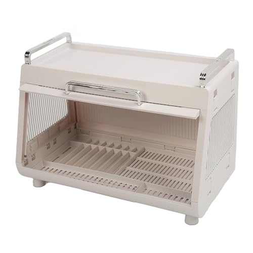 Oytrui Schüssel Trockenstange mit Deckel, Stapelbarer Schüssel -Abflussorganisator Großer Kapazität 19.4x11.8x13,6in, Robust Vielseitig für Küchenschalenteller Utensilien (Weiß) von Oytrui