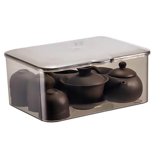 Oytrui Tee -Set -Aufbewahrungsbox, Transparenter PS -Organizer mit Deckel für Teekannenbecher, Staubdes Multifunktionaler Behälter, 23,7 X 19 X 10 Cm Große Kapazität Oytrui Tee -Set -Aufbewahrungsbox, Transparenter PS -Organizer mit Deckel für Teekannenbecher, Staubdes Multifunktionaler Behälter, 23,7 X 19 X 10 Cm Große Kapazität von Oytrui