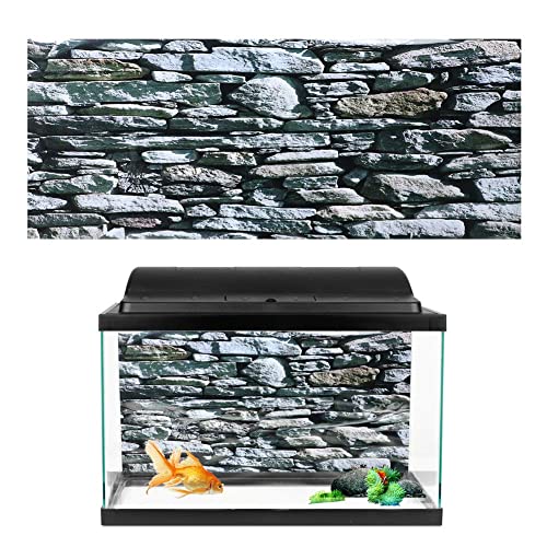 Oyunngs Aquarium Hintergrundbild für Aquarium, 3D-Effekt Steinmauer Gemälde Poster, Unterwasser Wandtattoo Dekoration PVC Kleber Aufkleber(61 * 30cm) von Oyunngs