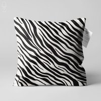 Schwarz-Weiße Kissenhülle Mit Zebramuster | Doppelseitiger Druck Kissenbezug Auf Dem Chenille Verschiedenen Größen Oeko-Tex® von OyzShop