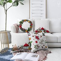 Weihnachten Dekokissenbezüge Mit 4 Optionen | Xmas Deco Theme Doppelseitiger Druck Auf Dem Chenille Verschiedenen Größen von OyzShop