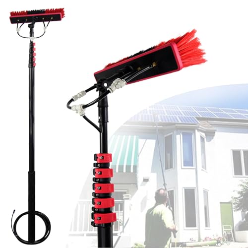 OzcNykt 3,6 M/12 M Wasserzufuhrstange, TeleskopbüRste Zur Fensterreinigung, Wintergarten-Dachreiniger, Wasserzufuhrstange, Reinigung Von Photovoltaikmodulen 10.8M/35FT von OzcNykt
